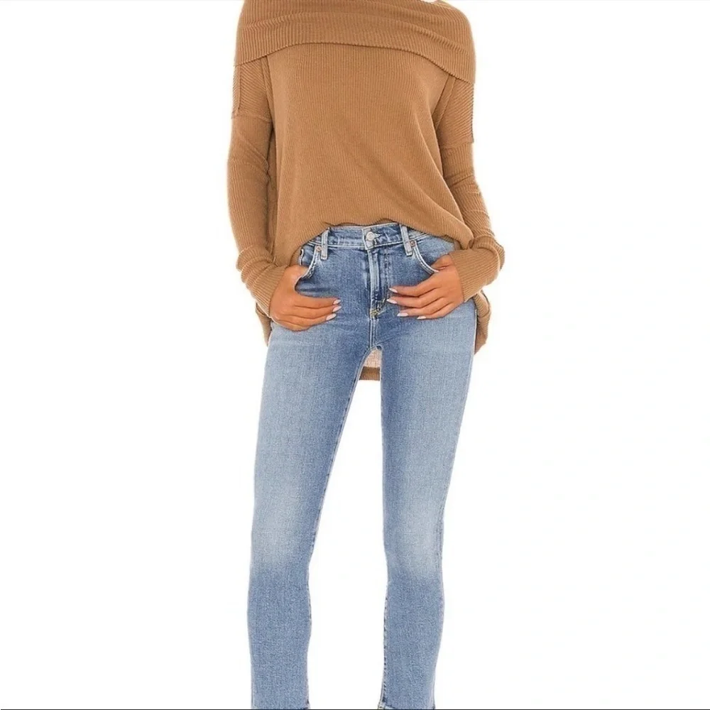 FREE People small Juicy long sleeve shirt cowl neck NWT